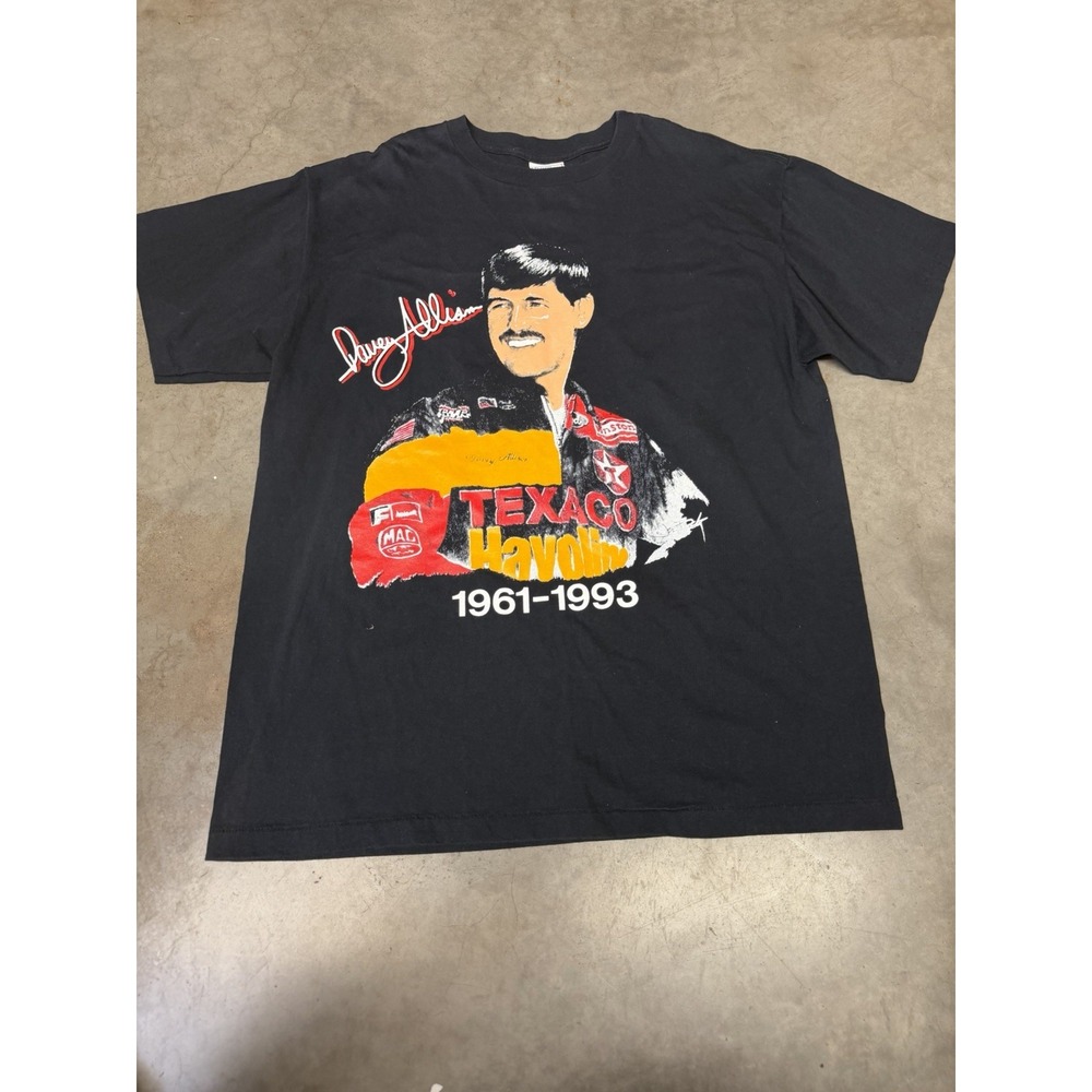 Vintage 1993 Davey Allison NASCAR Memorial T Shirt XL Single Stitch USA A52006
